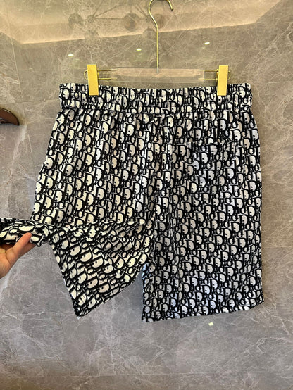 Dior monogram pattern drawstring shorts