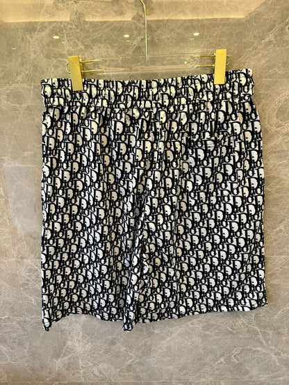 Dior monogram pattern drawstring shorts