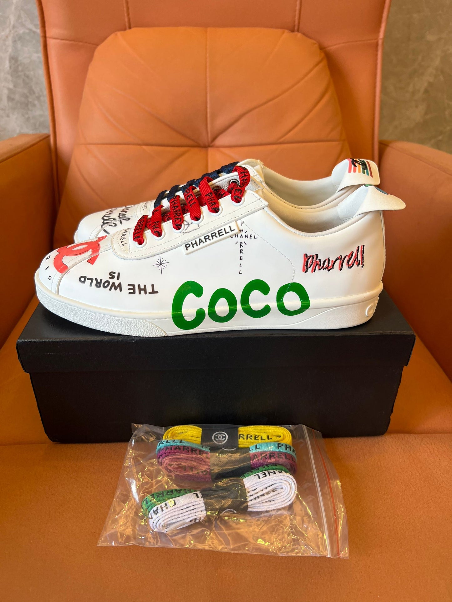 Chanel x Pharrell limited edition graffiti sneakers