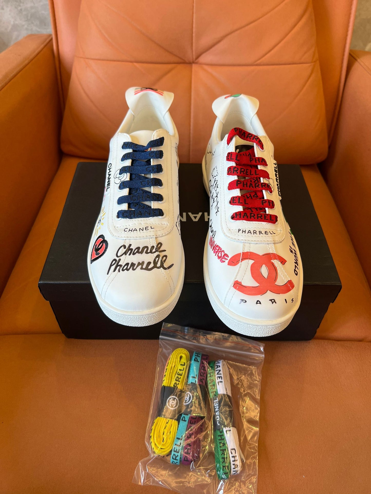 Chanel x Pharrell limited edition graffiti sneakers