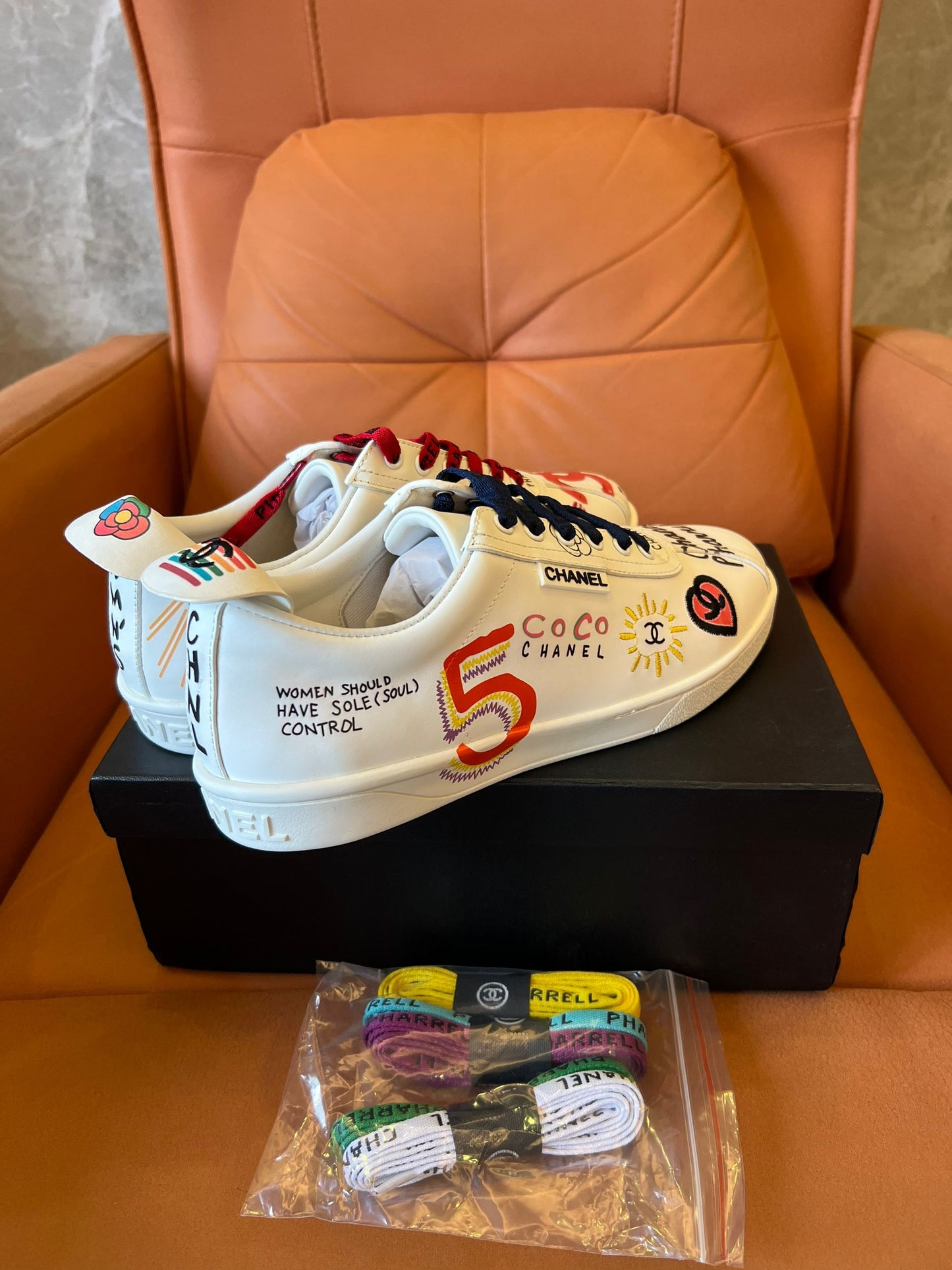 Chanel x Pharrell limited edition graffiti sneakers