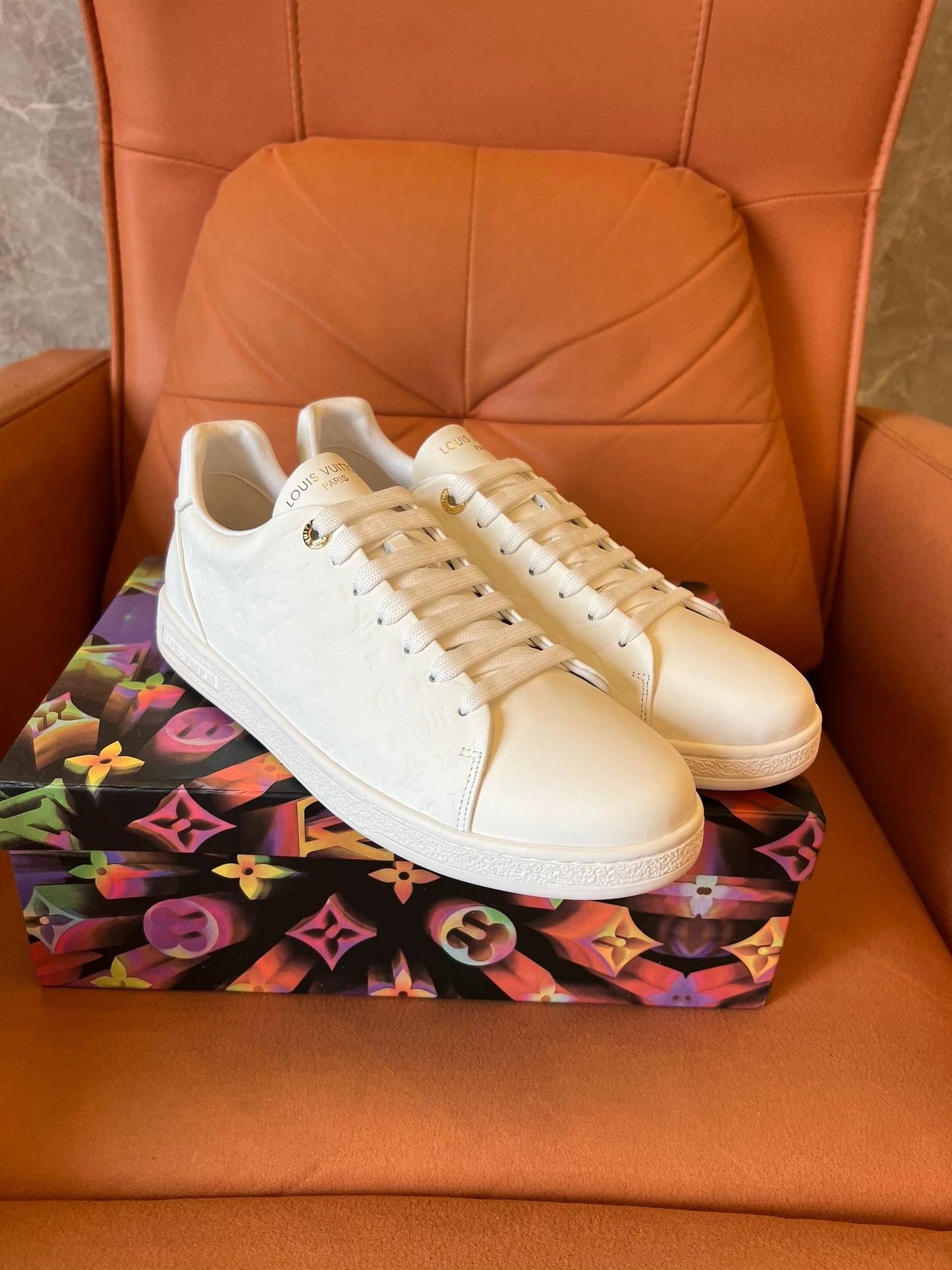 Louis Vuitton Luxembourg monogram embossed sneakers