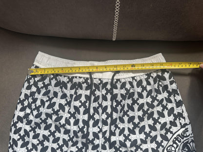 Chrome Hearts allover cross print black & white shorts