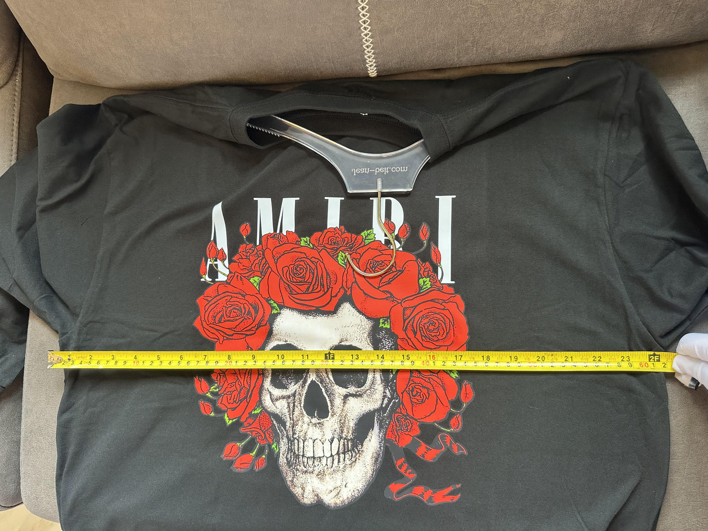 Amiri skull and roses graphic long sleeve t-shirt