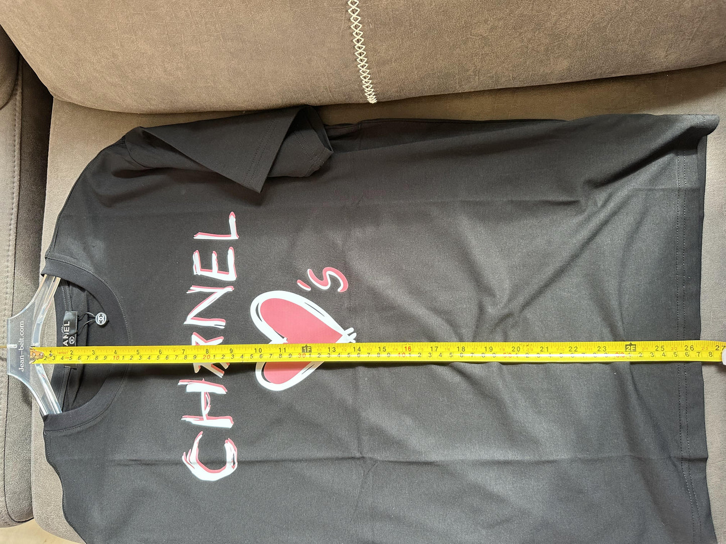 Chanel black heart graphic t-shirt