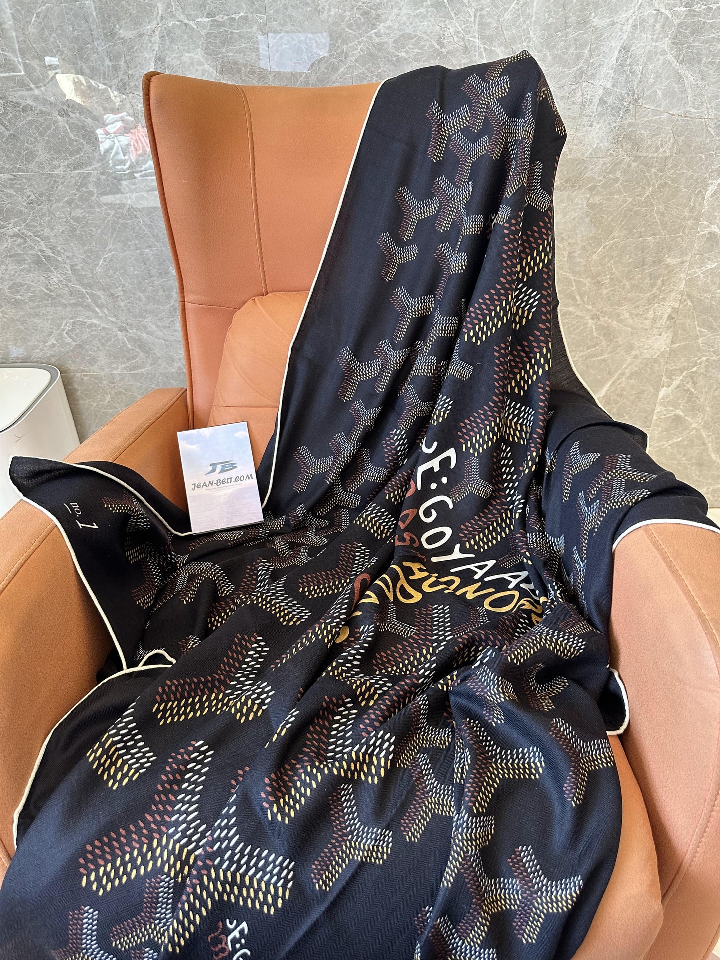 Goyard signature pattern silk scarf