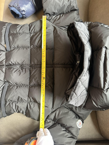 Moncler black puffer jacket with hood