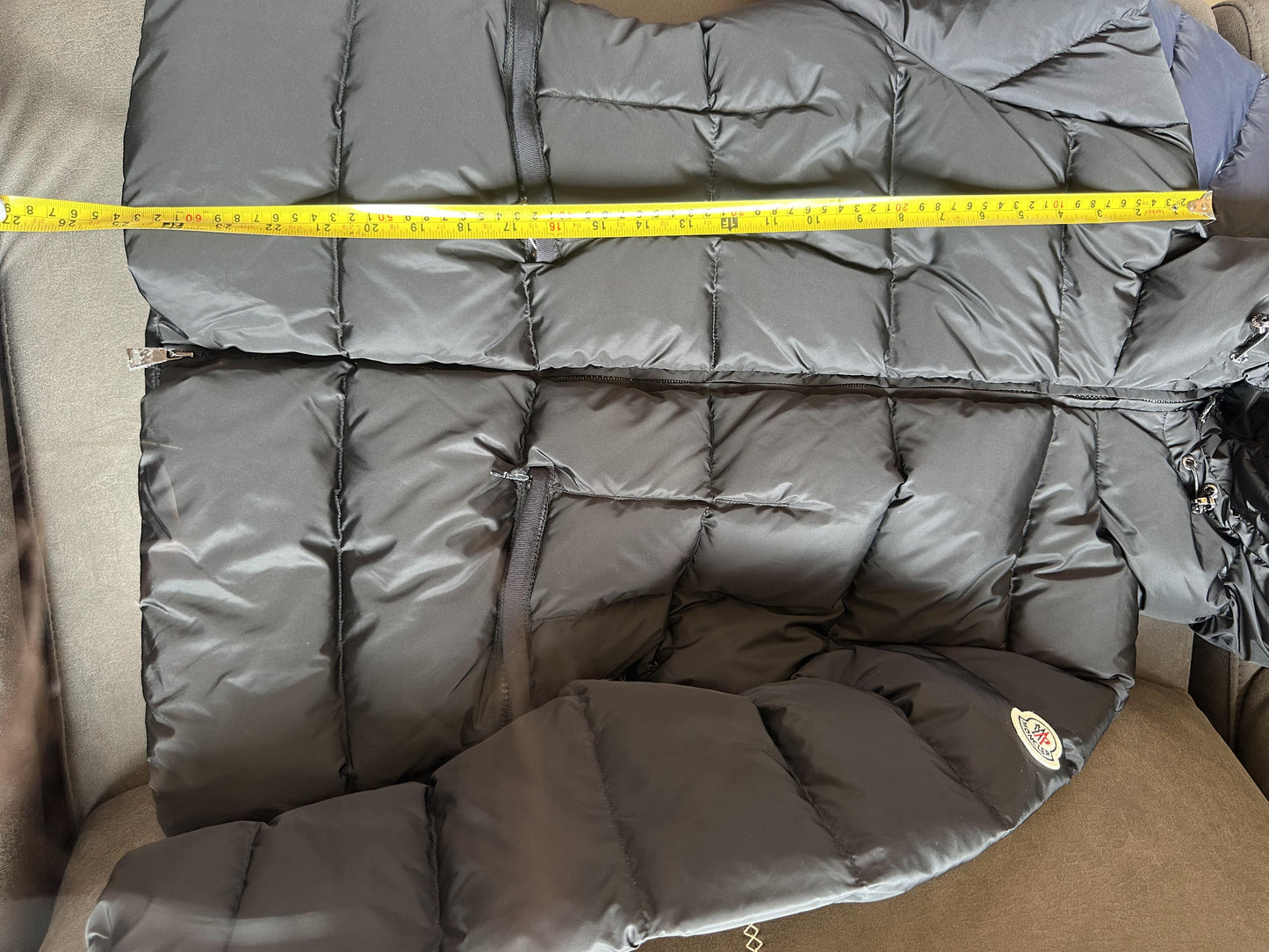 Moncler black puffer jacket with hood