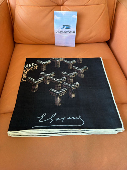 Goyard black patterned silk scarf