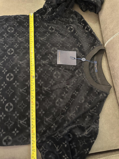 Louis Vuitton monogram velvet sweatshirt and track pants set