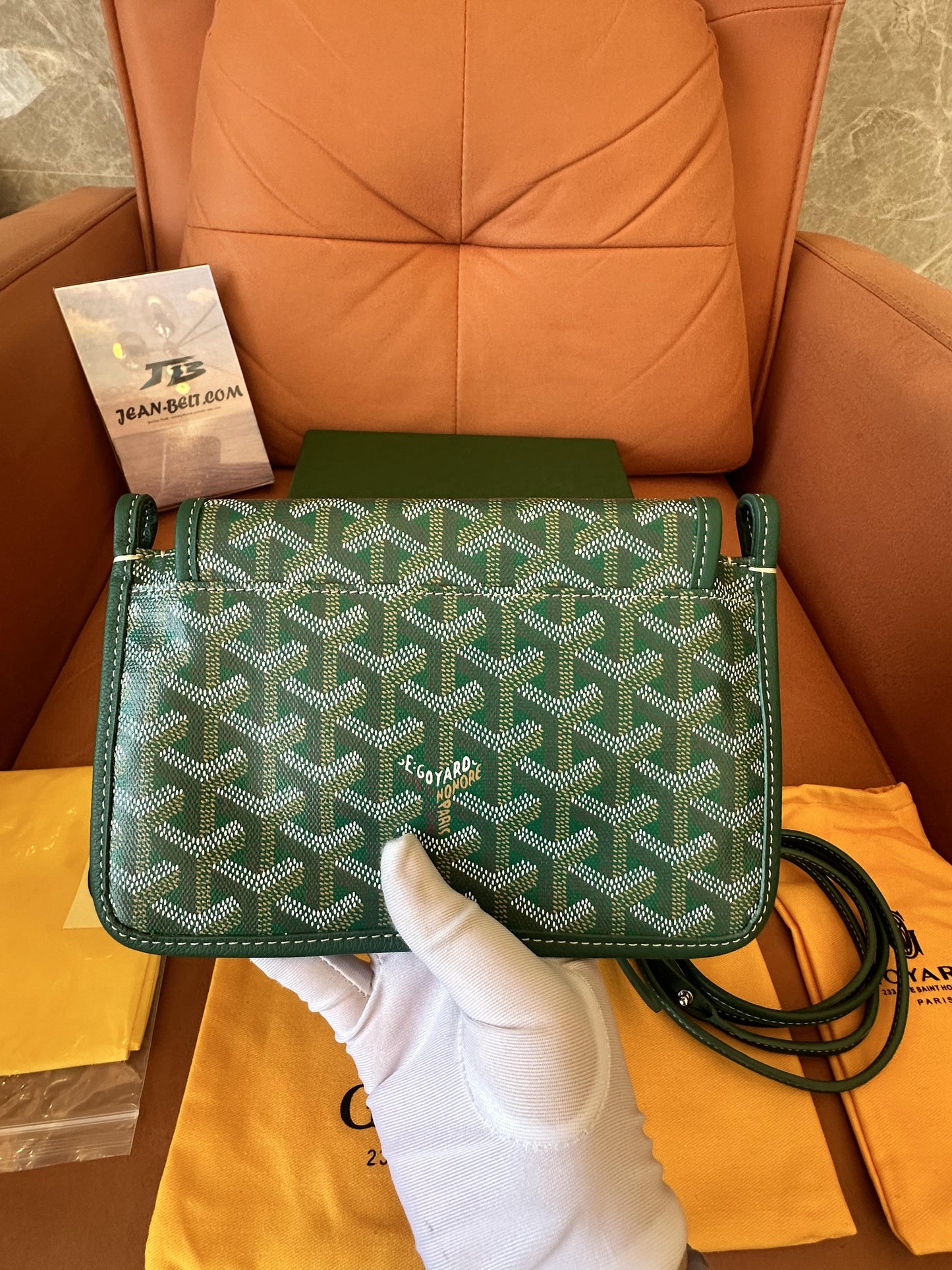 Goyard pony-style calfskin crossbody bag green