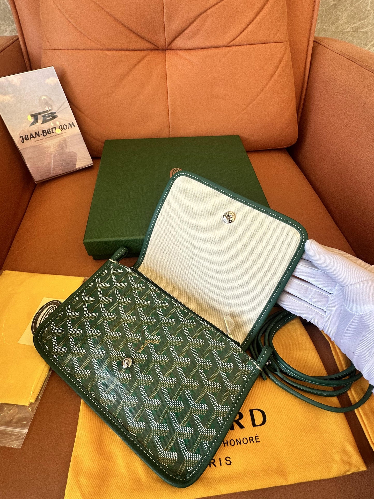 Goyard pony-style calfskin crossbody bag green