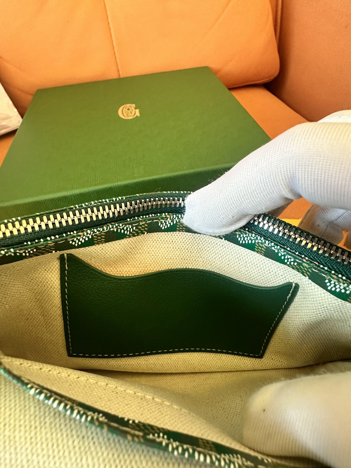 Goyard pony-style calfskin crossbody bag green