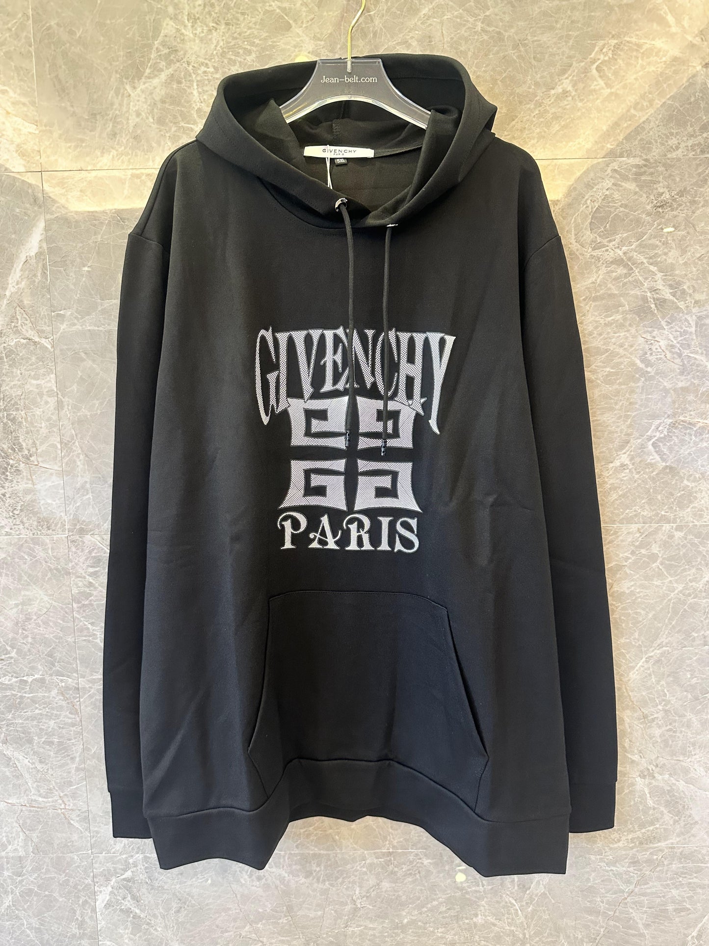 Givenchy paris logo embroidered hoodie in black