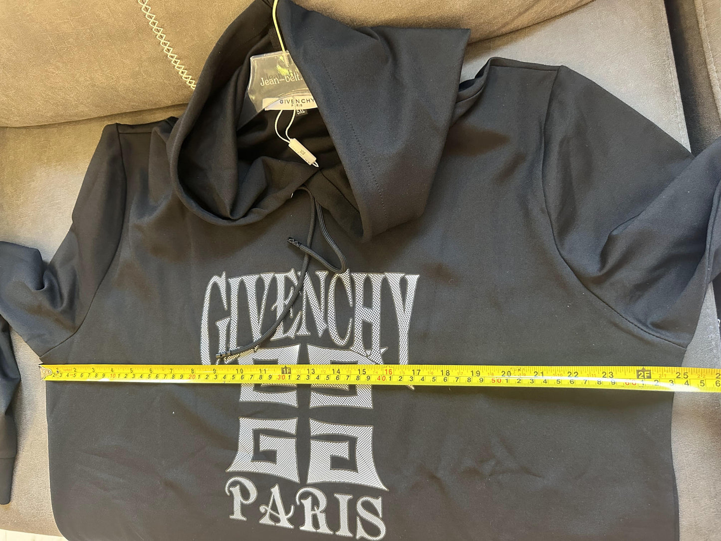 Givenchy paris logo embroidered hoodie in black