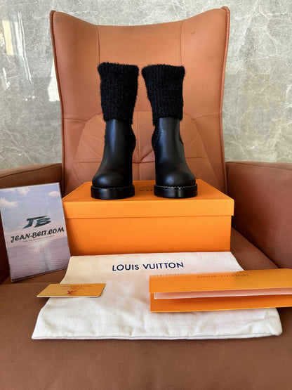 Louis Vuitton lerther graphic print sock boots