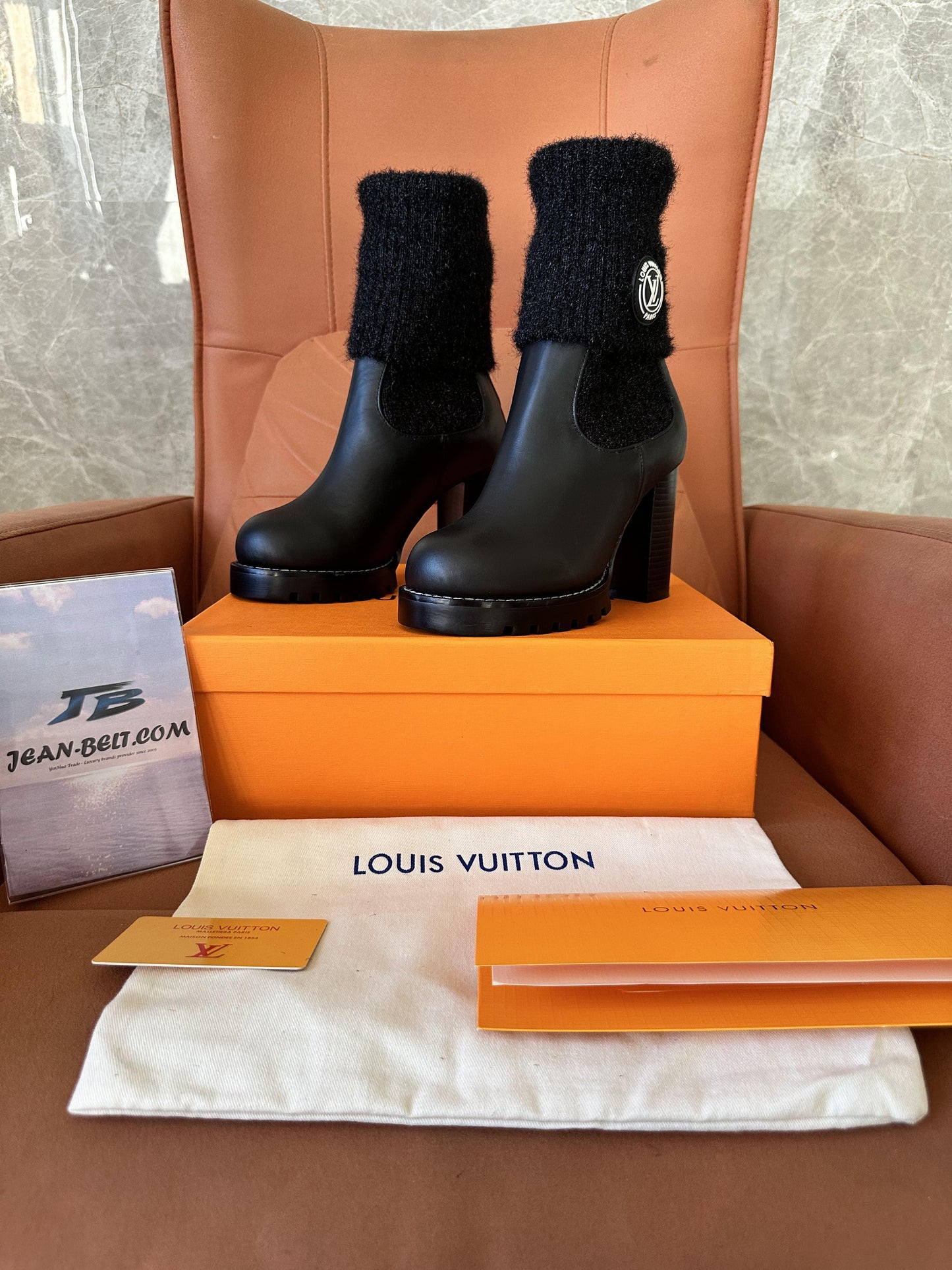 Louis Vuitton lerther graphic print sock boots