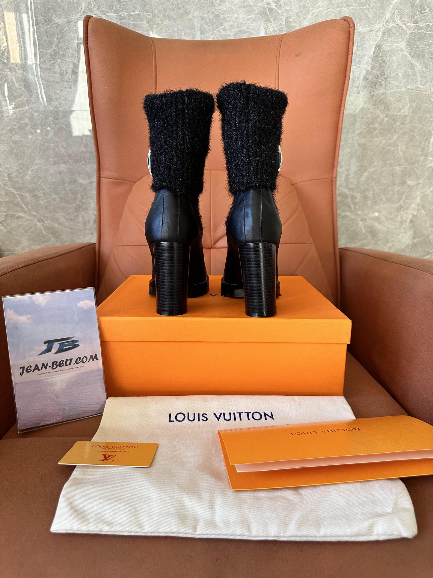 Louis Vuitton lerther graphic print sock boots