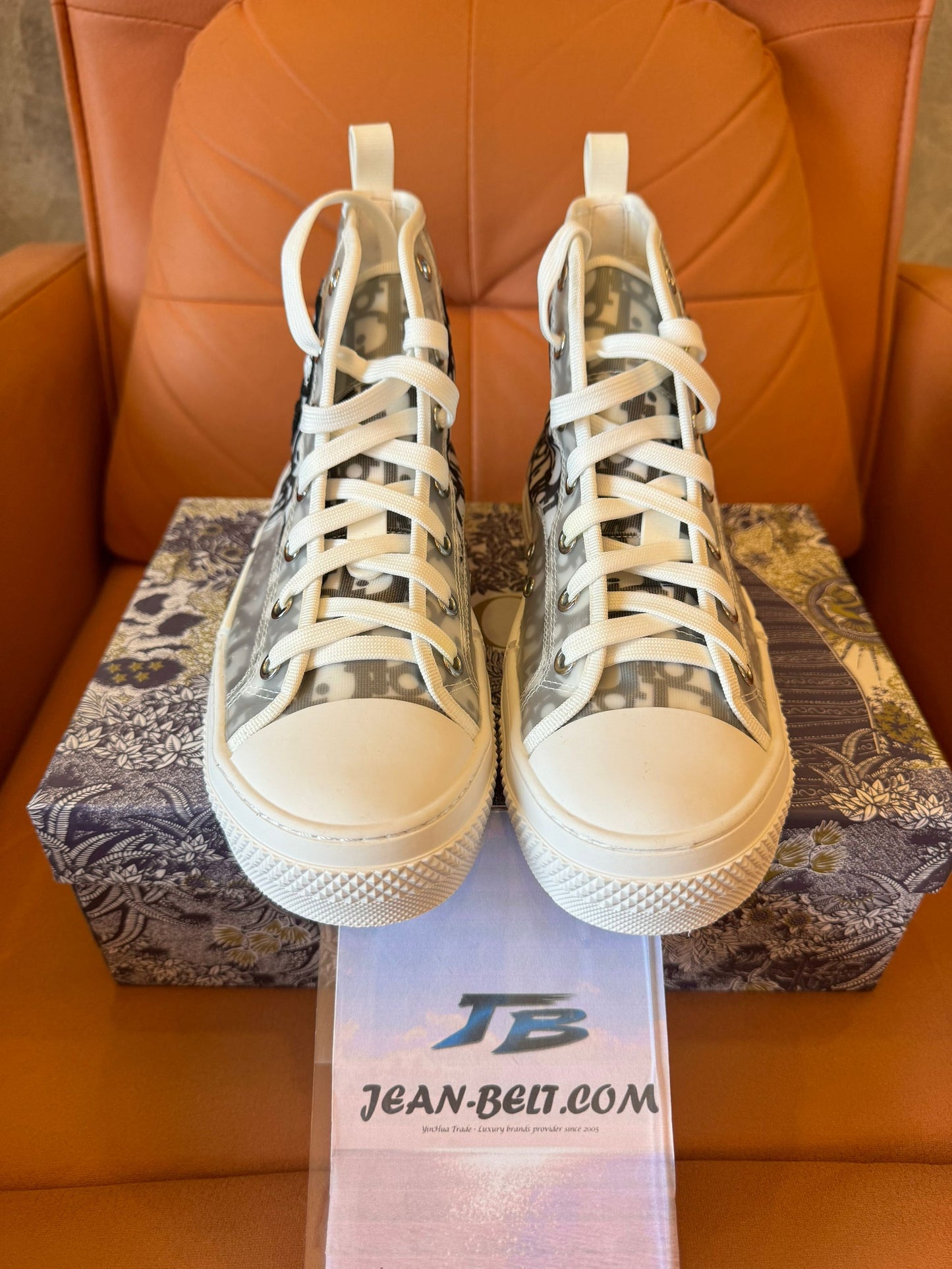 Dior B23 high-top oblique sneakers with custom patch