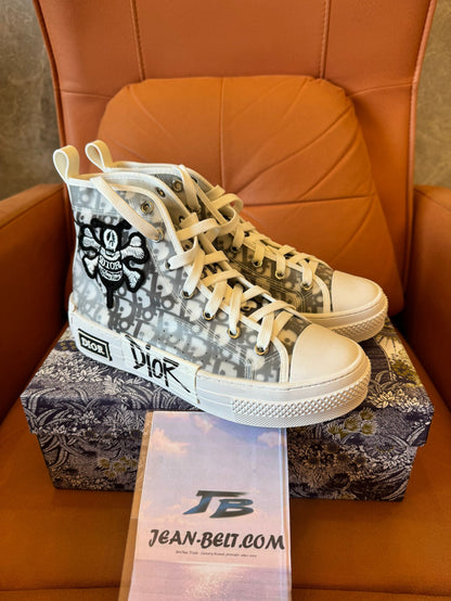 Dior B23 high-top oblique sneakers with custom patch