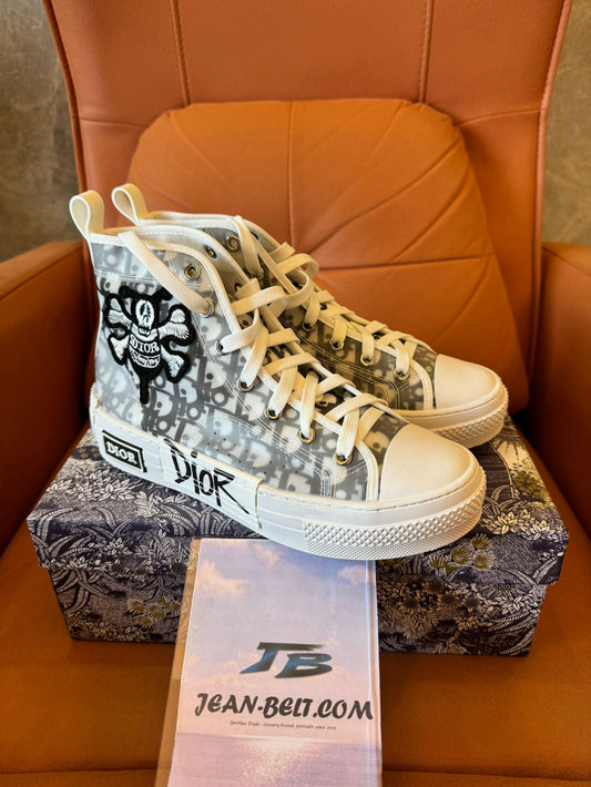 Dior B23 high-top oblique sneakers with custom patch