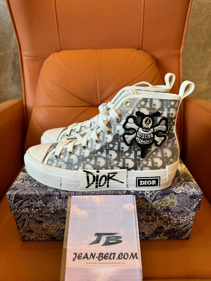 Dior B23 high-top oblique sneakers with custom patch