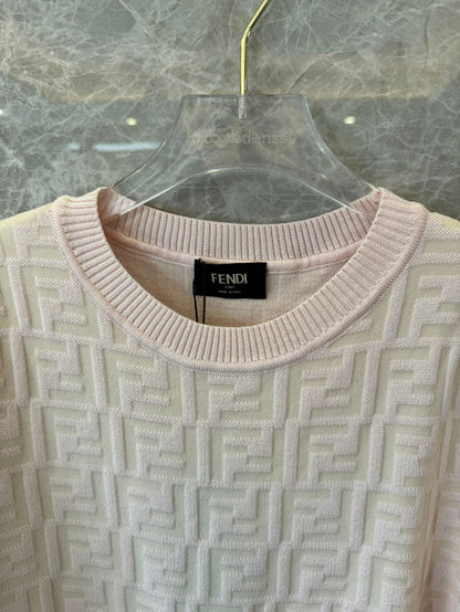 Fendi monogram embossed knit dress - soft pink