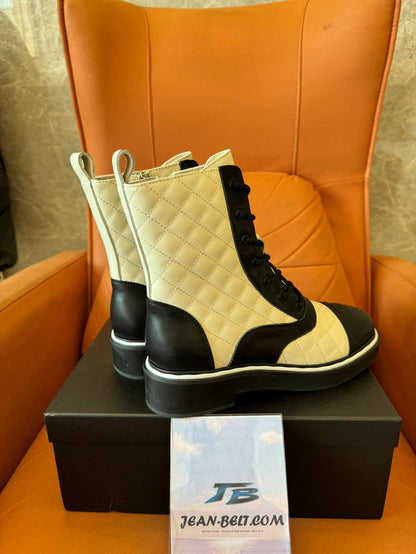 Chanel short boots weave genuine leather martin boots