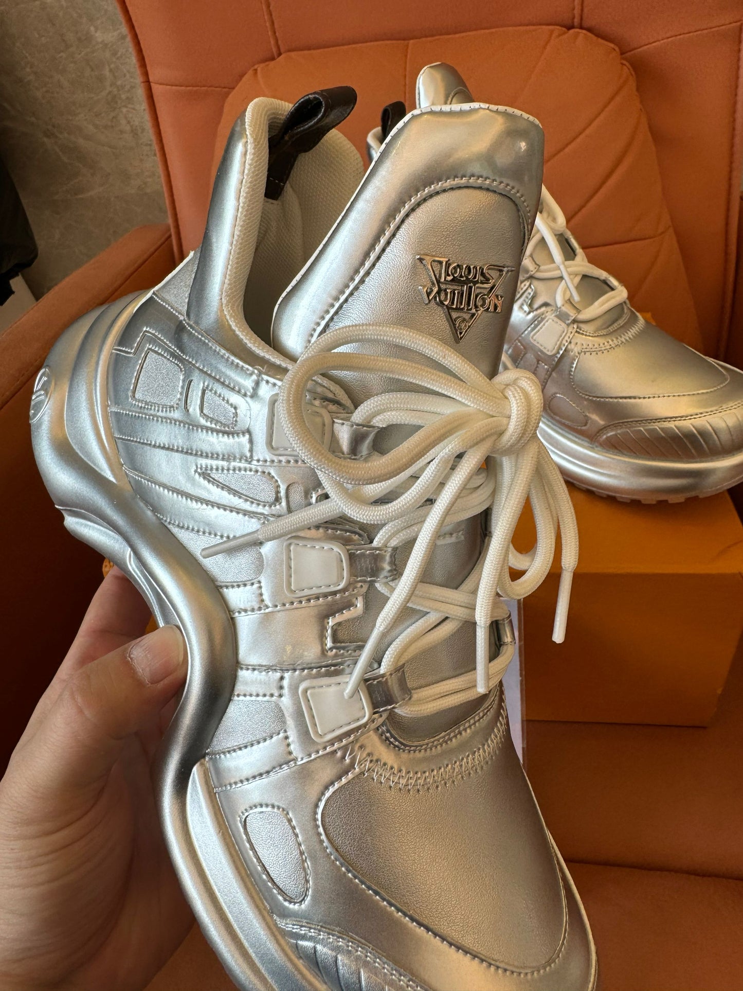 Louis Vuitton Archlight sneakers in metallic silver