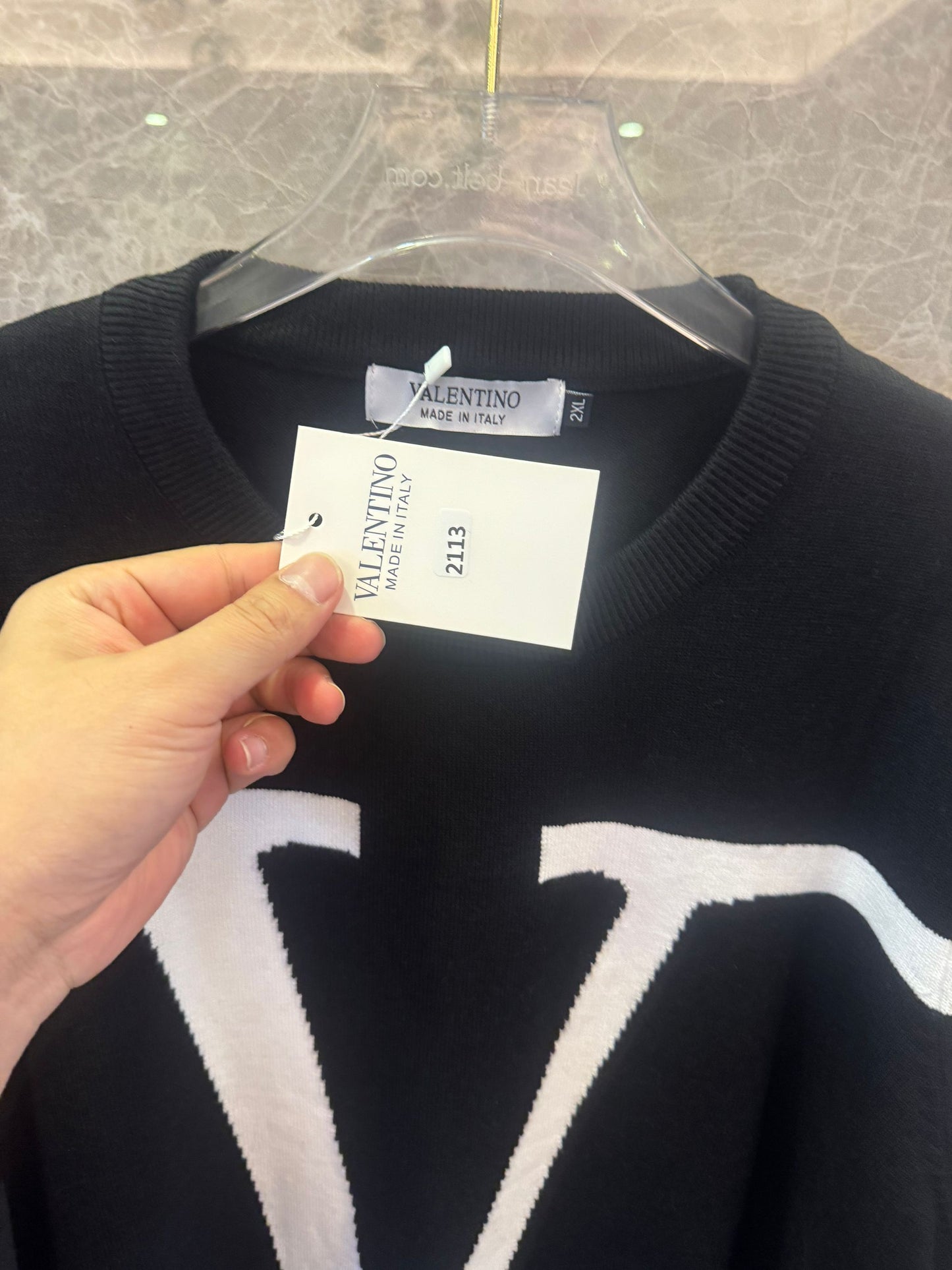 Valentino black sweater with oversized V Logo