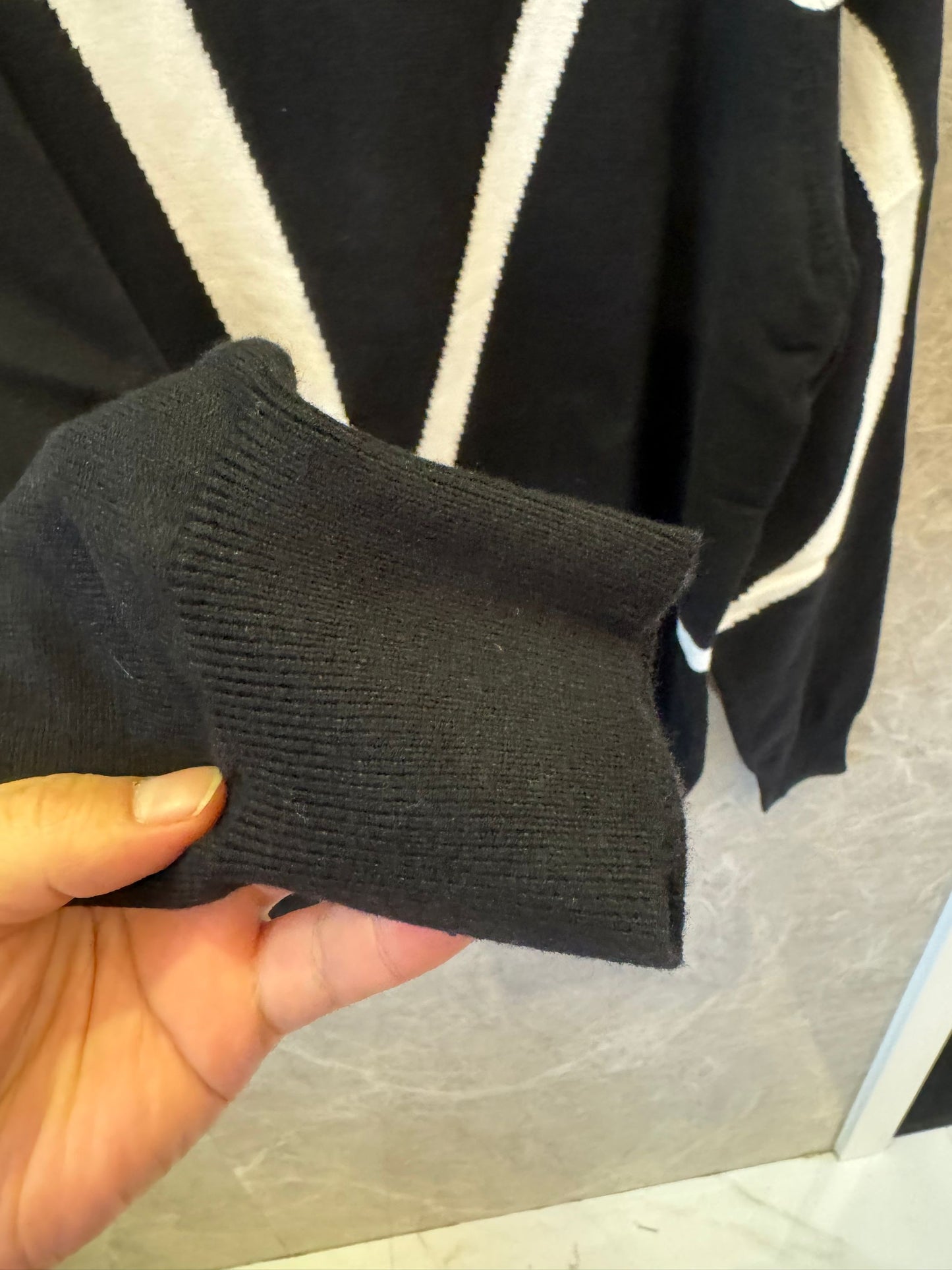 Valentino black sweater with oversized V Logo