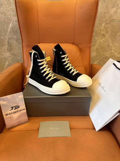 Rick Owens DRKSHDW black high-top canvas sneakers