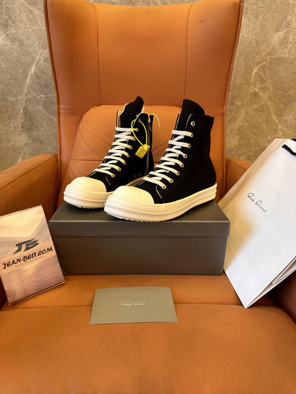 Rick Owens DRKSHDW black high-top canvas sneakers