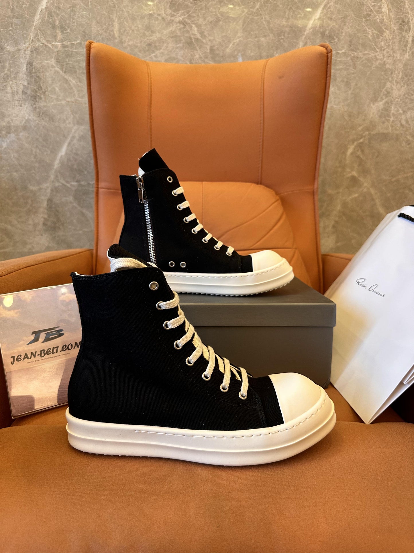 Rick Owens DRKSHDW black high-top canvas sneakers