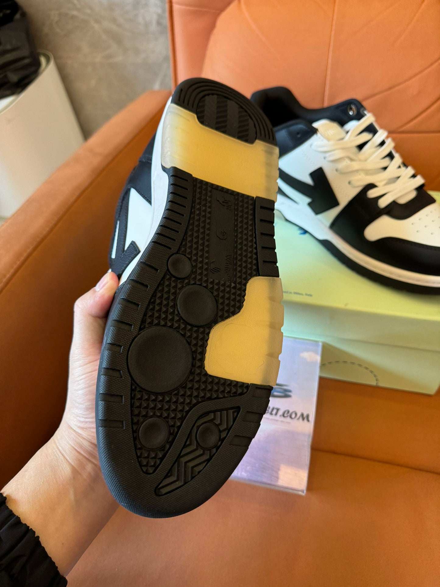 Off-White low-top sneakers in black & white leather