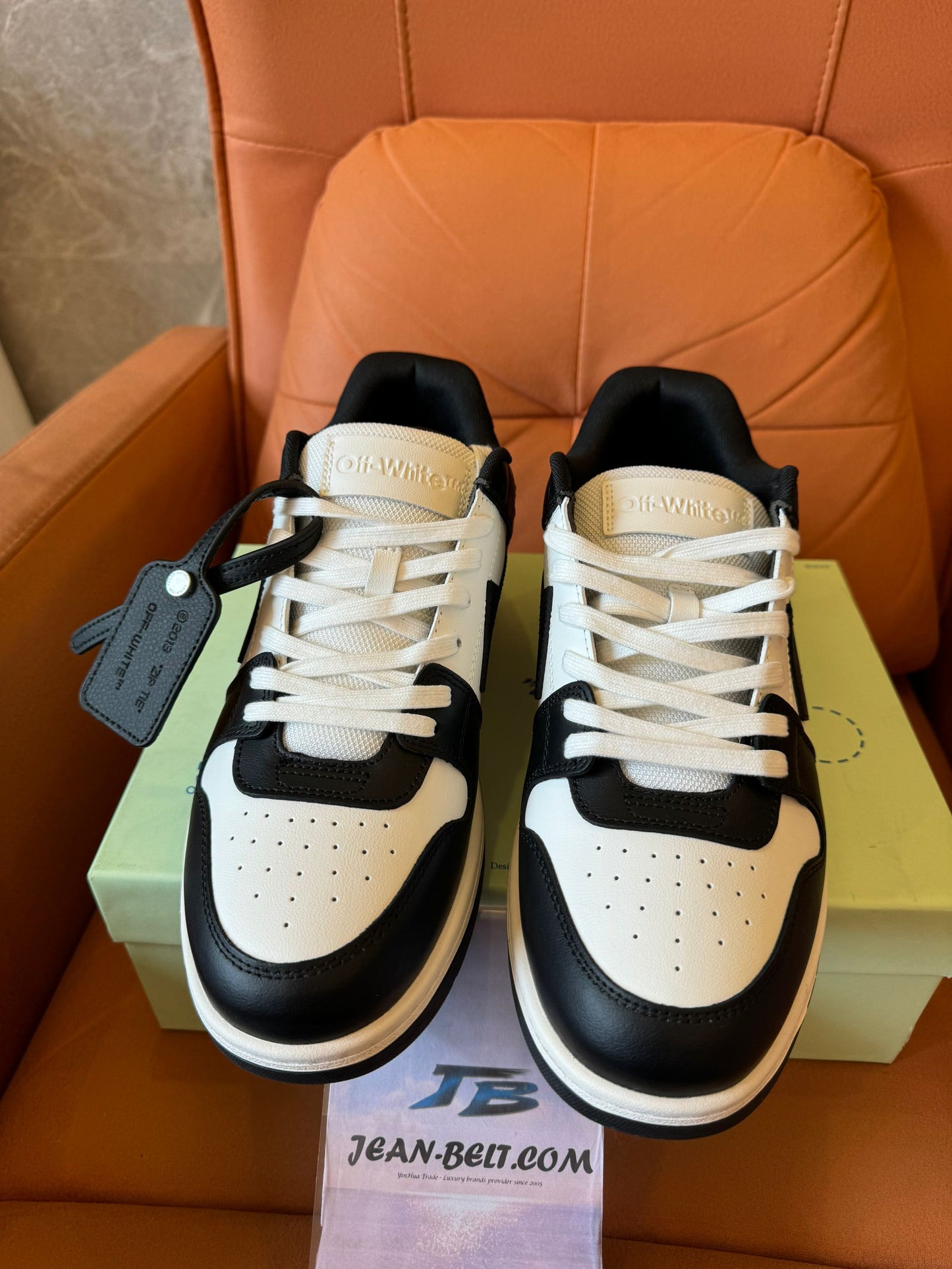 Off-White low-top sneakers in black & white leather