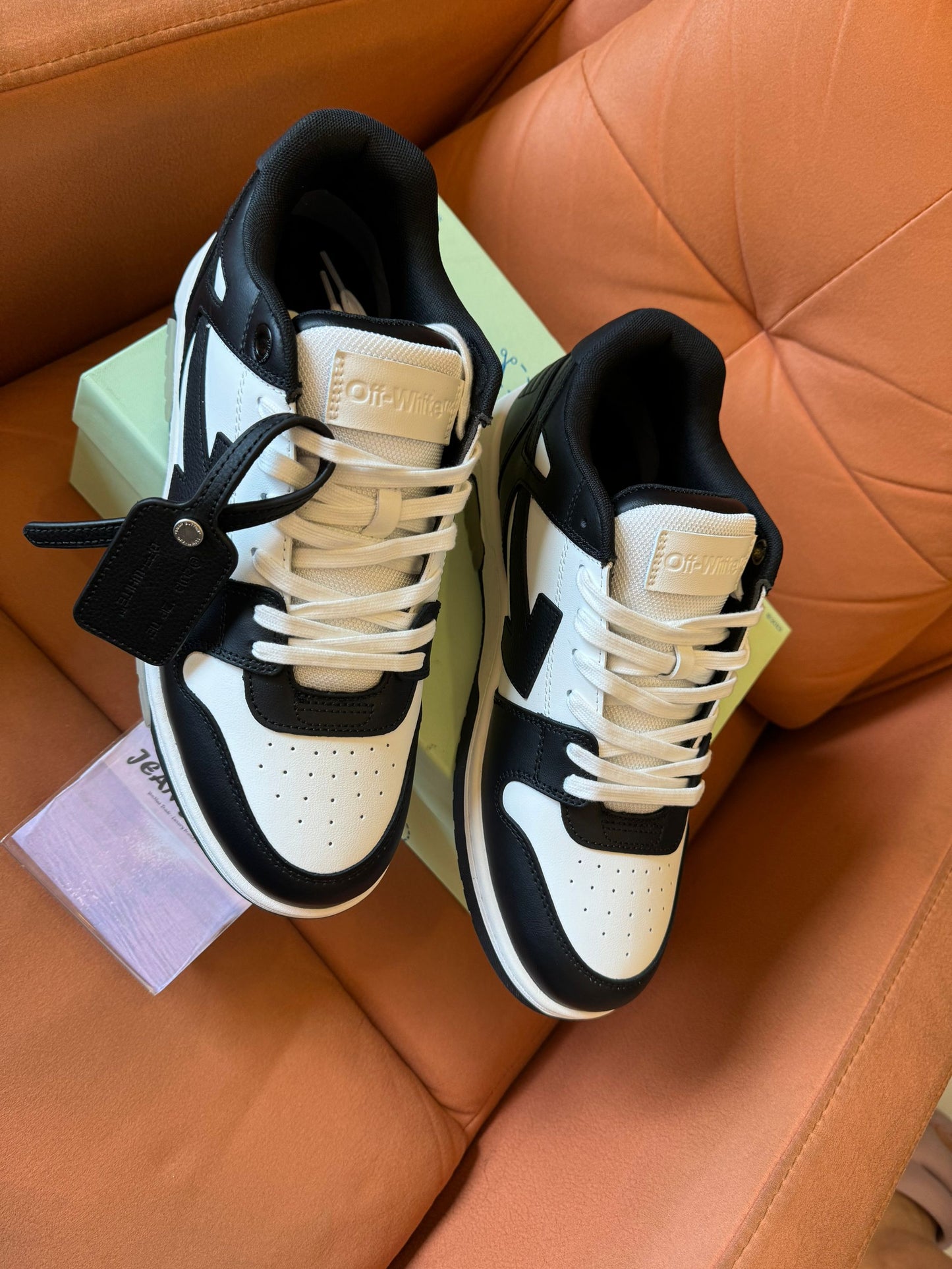 Off-White low-top sneakers in black & white leather