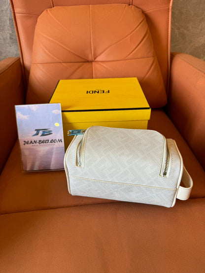 Fendi make up bag in FF fabric white