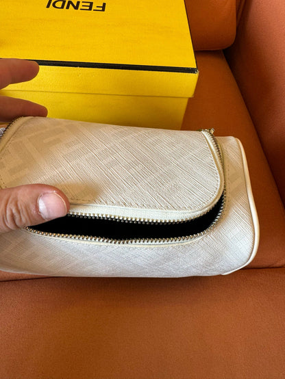 Fendi make up bag in FF fabric white