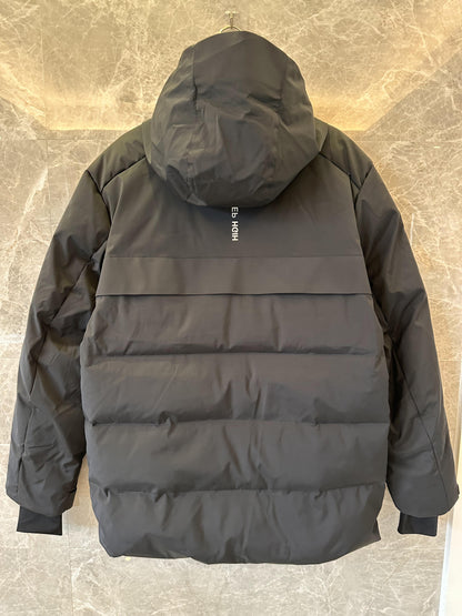 Moncler après-ski black down jacket with detachable hood