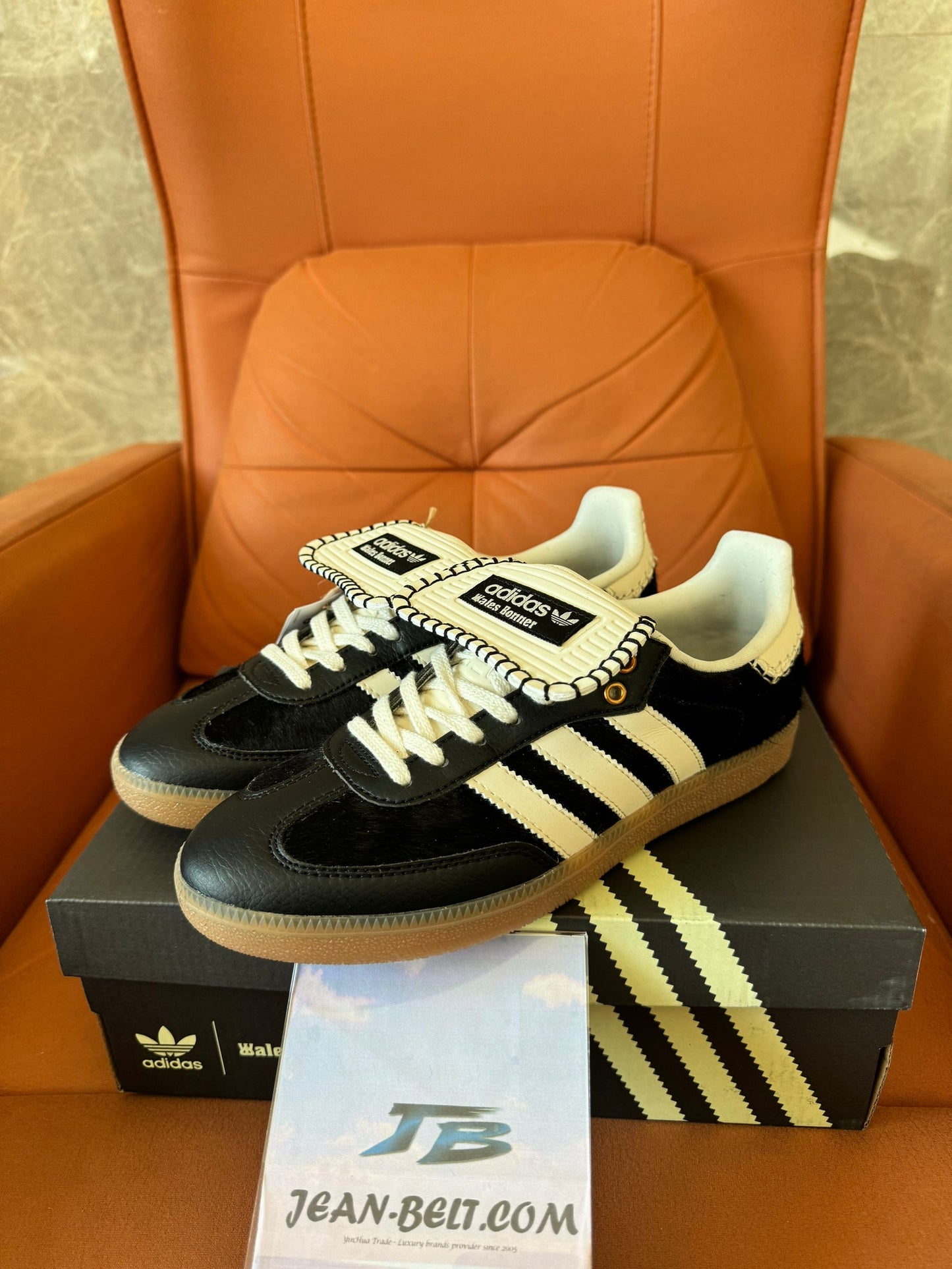 Adidas x Gucci Gazelle black & white pony hair collaboration sneakers