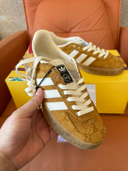 Adidas x Gucci Gazelle monogram brown sneakers