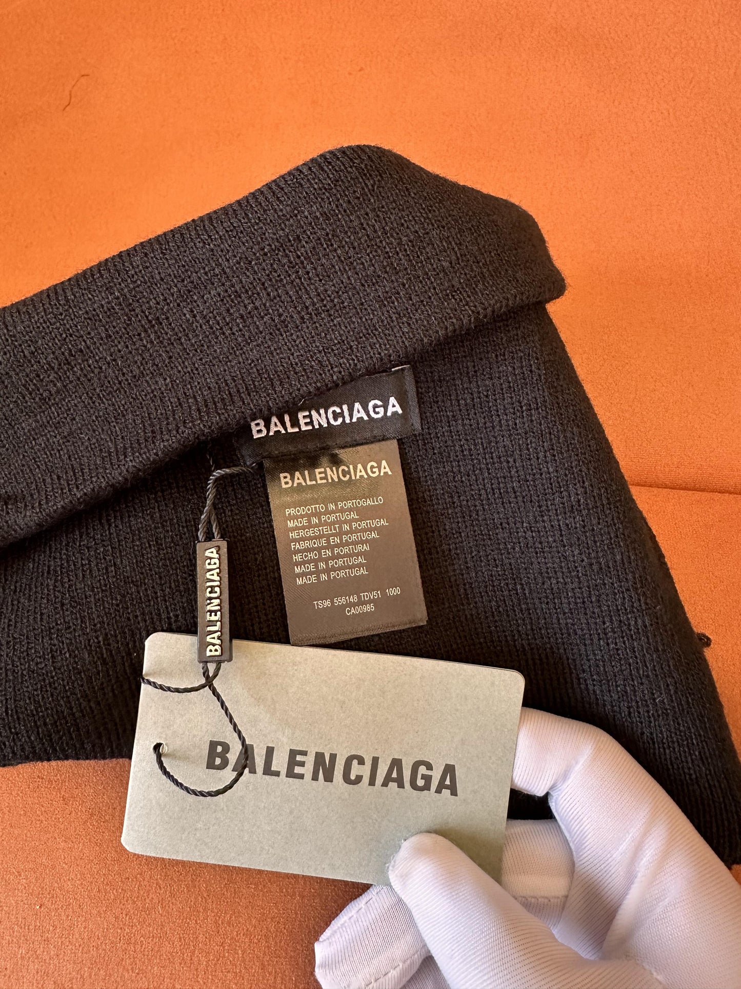 Balenciaga classic black knit beanie - embroidered logo