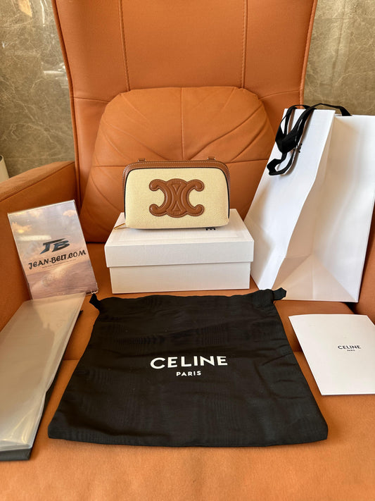 Celine Canvas calfskin camera shoulder bag