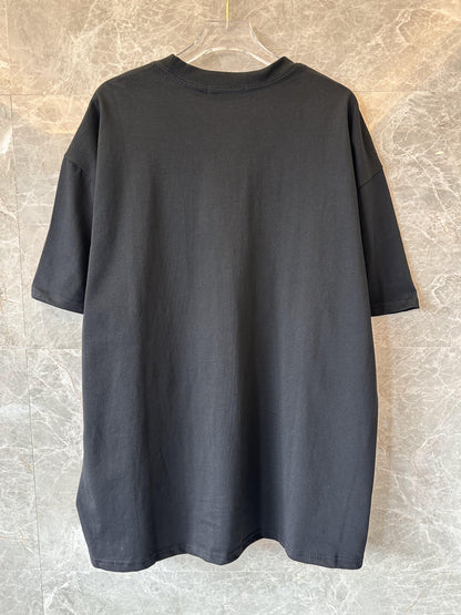 Prada classic black t-shirt with logo patch pocket