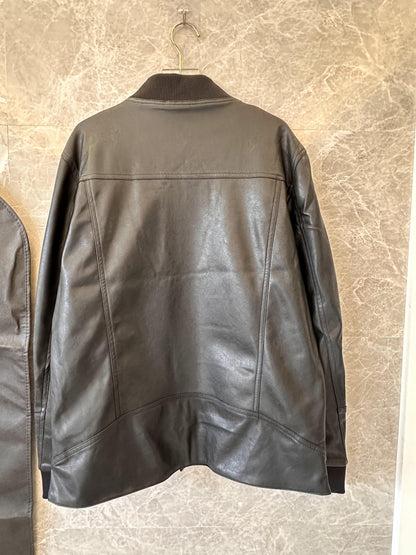 Dolce & Gabbana black leather jacket with bold DG logo