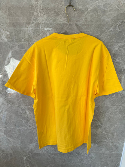 Burberry yellow crest emblem t-shirt with plaid bear