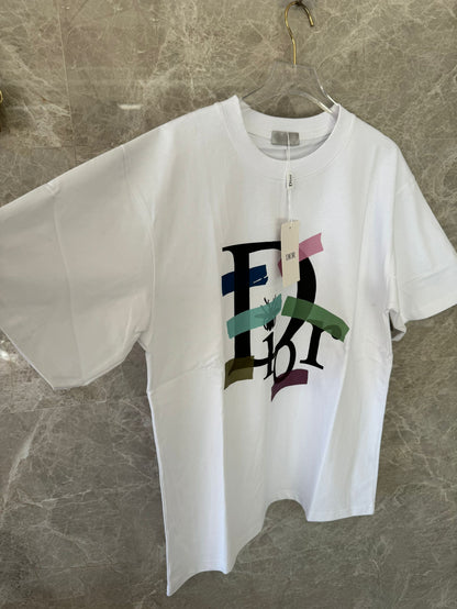 Dior white t-shirt with multicolored artistic logo