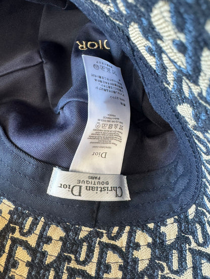 Christian Dior monogram bucket hat with gold embroidered "Dior" logo