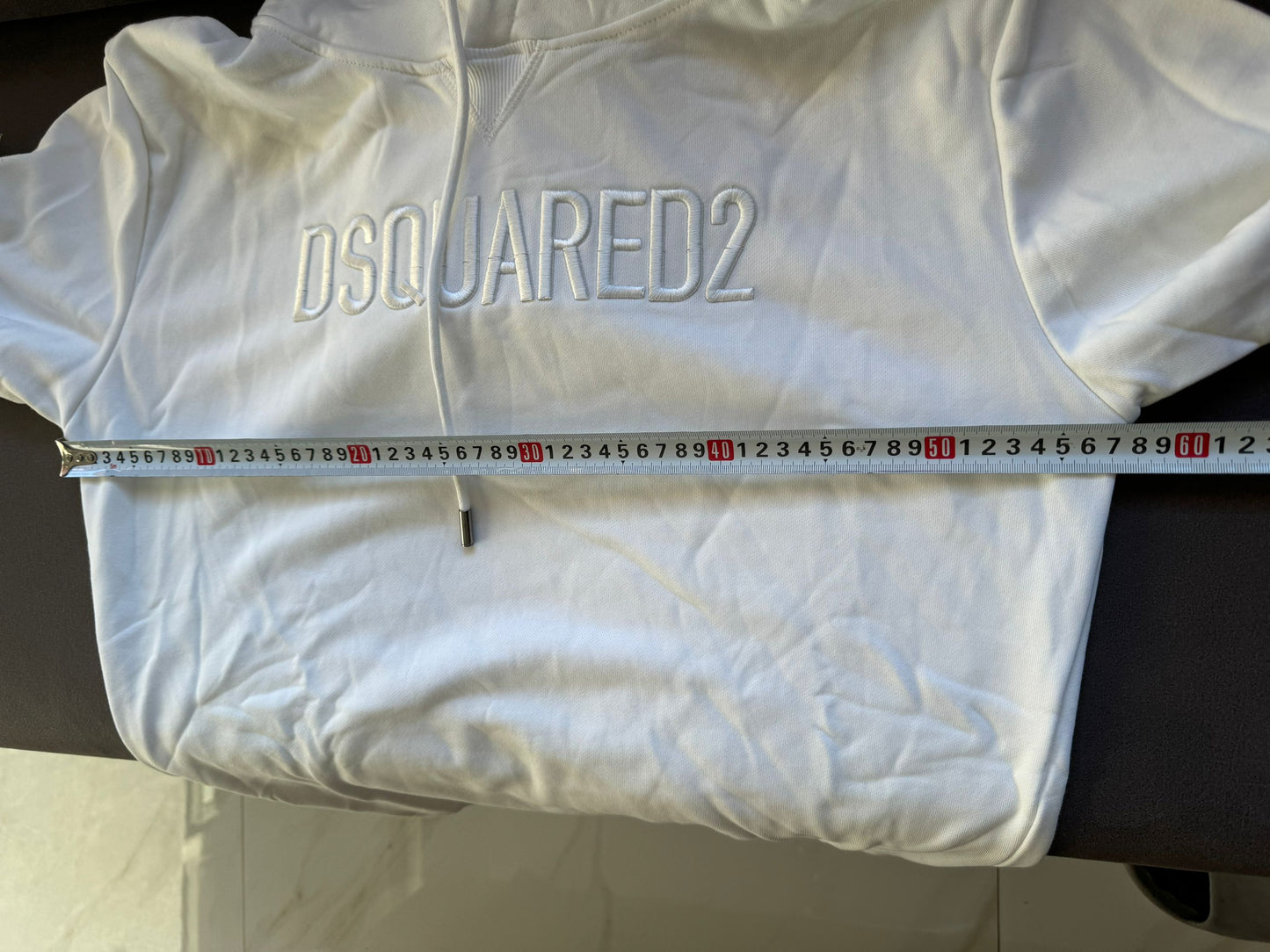 Dsquared2 classic white logo embroidered hoodie